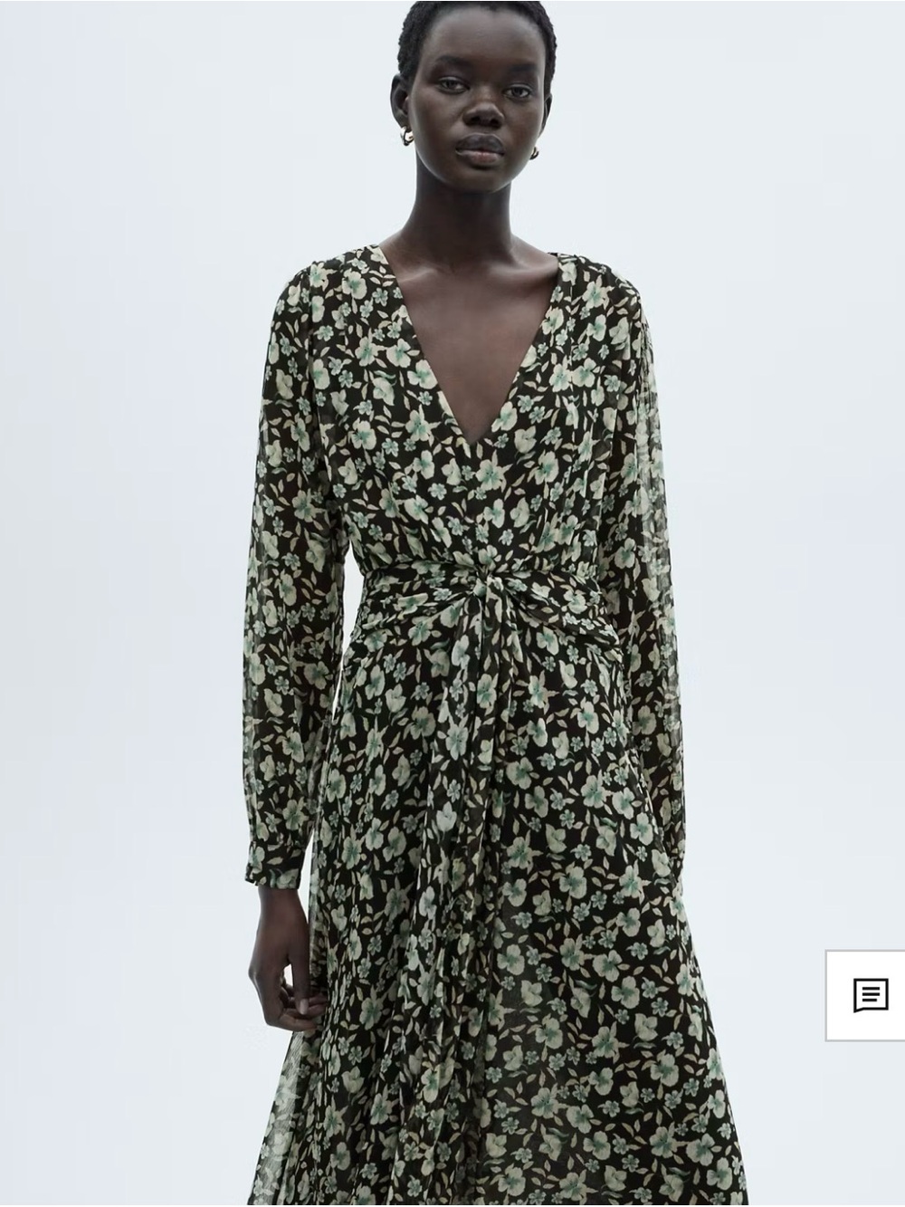 Mango Floral Chiffon Dress